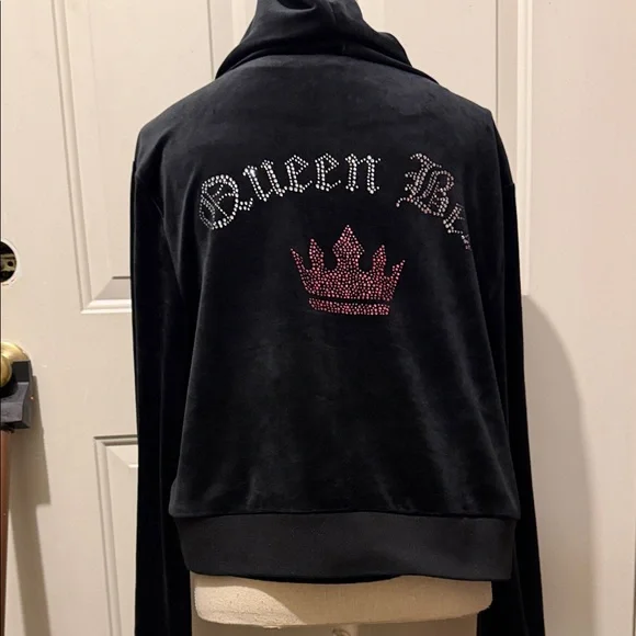 Forever 21 Black Velvet Jacket with Pink Accent - Picture 3 of 5